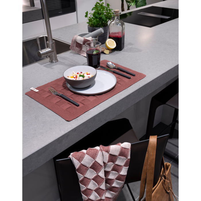 Knit Factory Gebreide Placemat  Uni - Ecru - 50x30 cm