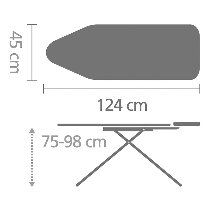 Brabantia Strijkplank met Stoomunithouder 124 x 45 cm