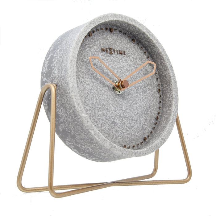 NeXtime - NeXtime - Tafelklok - 17.5x15.5x5cm - Polyresin- Grijs -