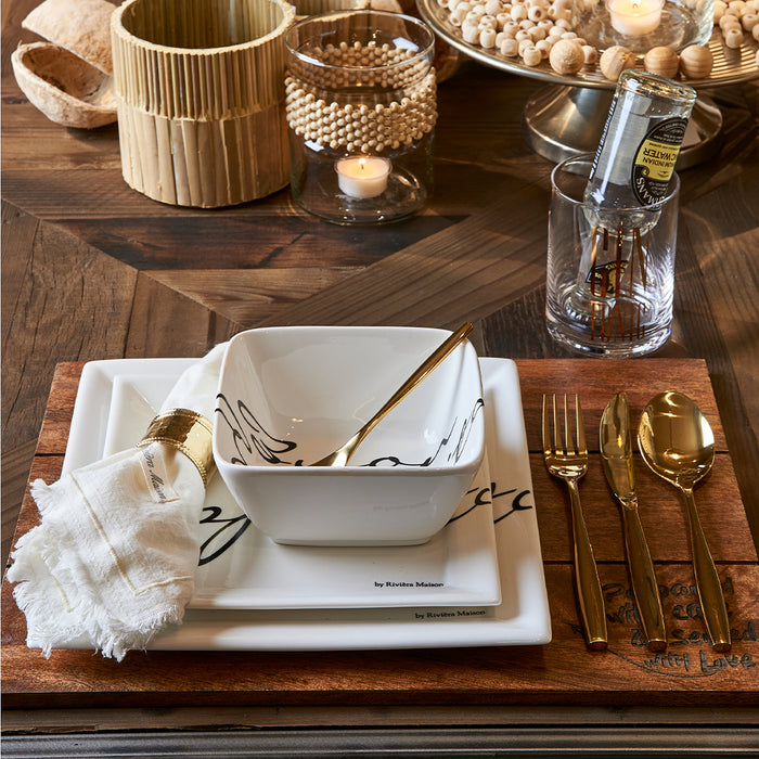 Rivièra Maison - Handgemaakte placemat in B13 - Bruin van Mangowood, 40x30 cm