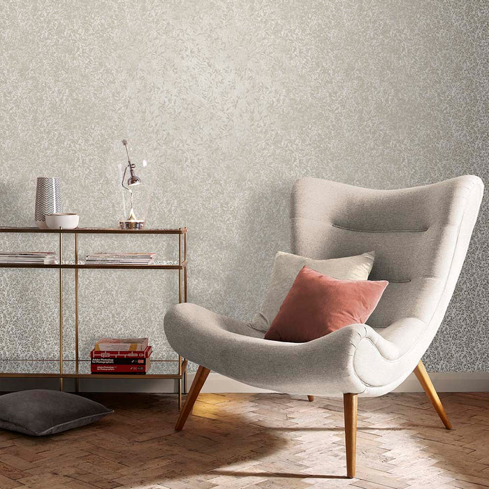 Graham & Brown vliesbehang Botany Soft Gold wit