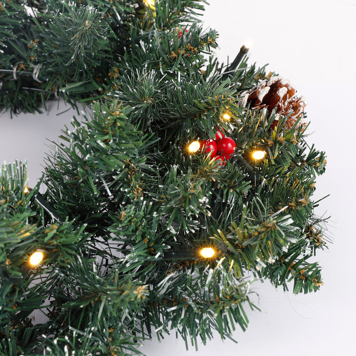 Black Box Trees Creston Set van 2 Kerstbomen en 1 Krans - LED - Groen