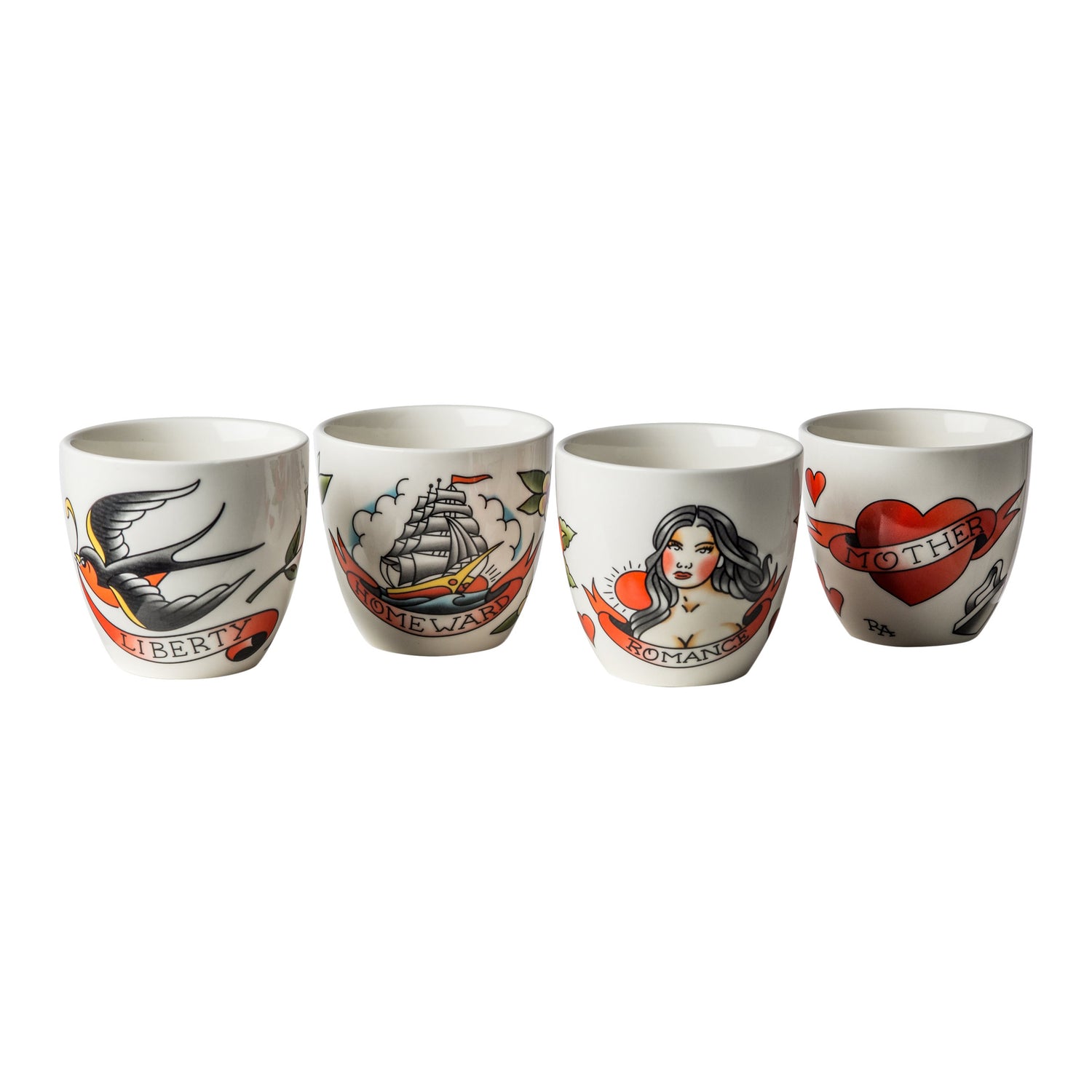 POLSPOTTEN Tattoo Kopjes 4st. Wit