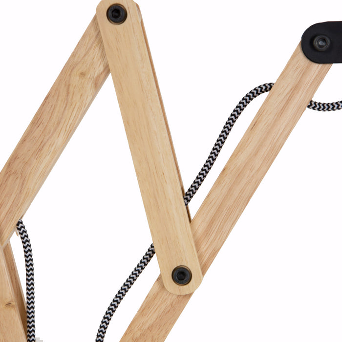 Mexlite - wandlamp - Dion - naturel - hout stof - bedlampje - E14 - 8852BE
