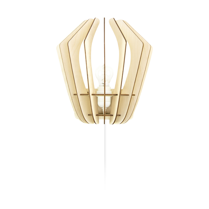 Bomerango Wall Spin houten muurlamp small - met wit koordset