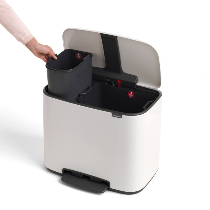 Brabantia Bo Pedaalemmer 11 +  23 L - Wit