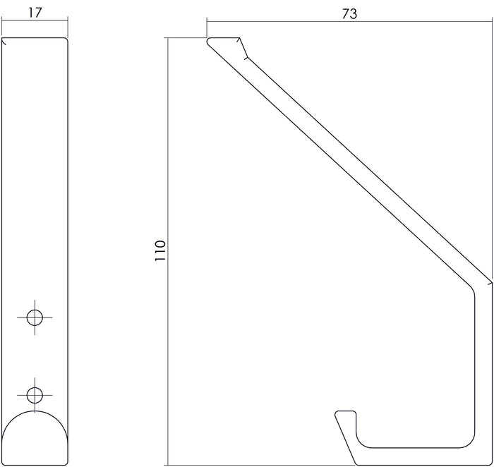 Intersteel Kapstokhaak recht rvs mat