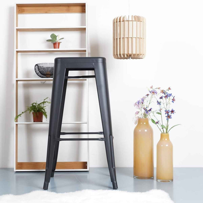 Legend Metalen barkruk mat zwart - 65 cm