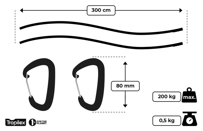 Tropilex® Hangmatbevestiging Tree Strap Zwart