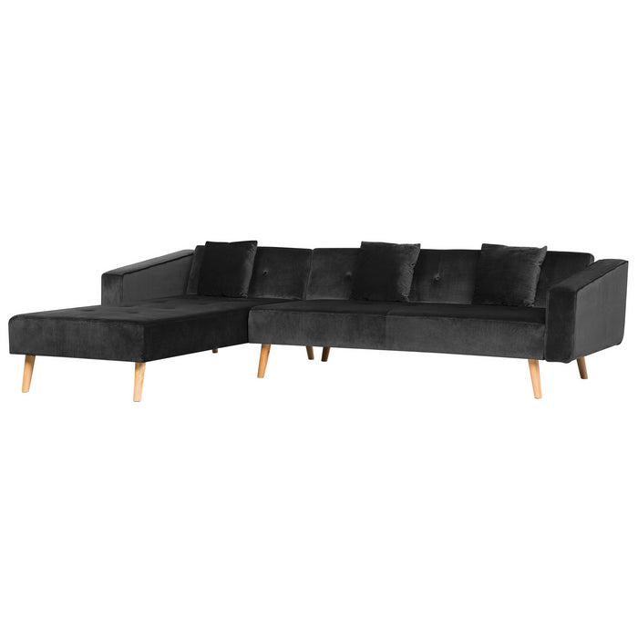 Beliani-VADSO-Hoekslaapbank-Zwart-Rechterzijde-303 cm-Fluweel