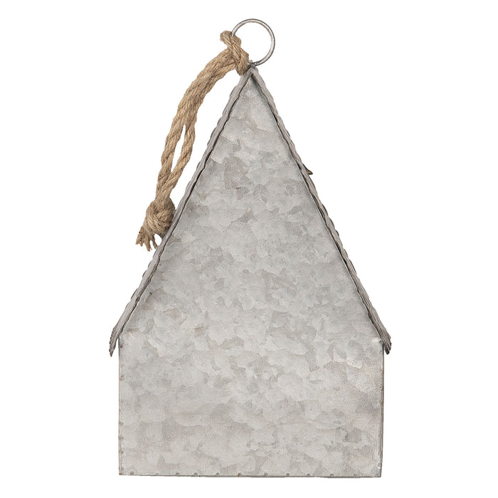 Clayre & Eef Vogelhuis  20x10x29 cm Grijs Ijzer Vogelhuisje Hangend