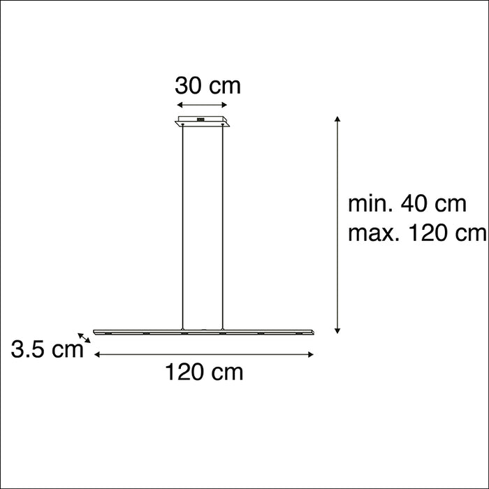 QAZQA Design hanglamp zwart incl. LED met touchdimmer - Platina