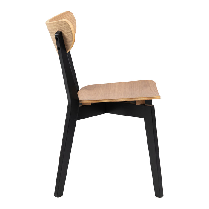 by fonQ basic Crow Eetkamerstoel - Zwart/eiken