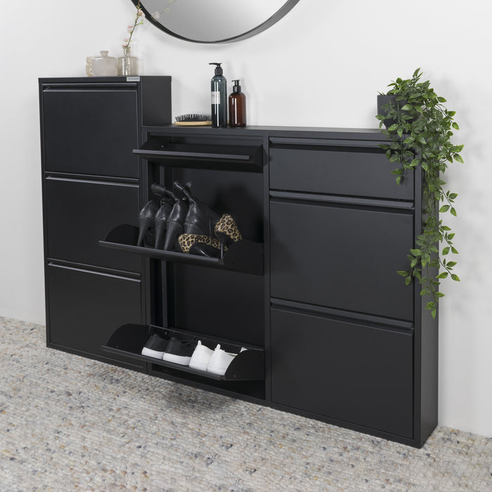 Spinder Design Billy 6 Schoenenkast - Zwart