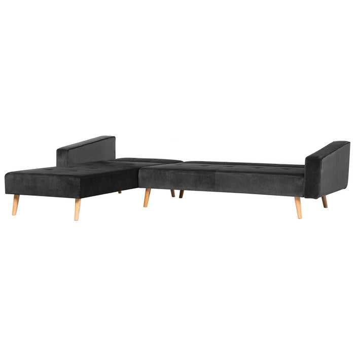 Beliani-VADSO-Hoekslaapbank-Zwart-Rechterzijde-303 cm-Fluweel