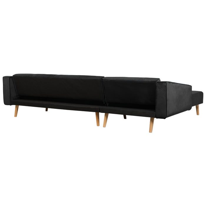 Beliani-VADSO-Hoekslaapbank-Zwart-Rechterzijde-303 cm-Fluweel