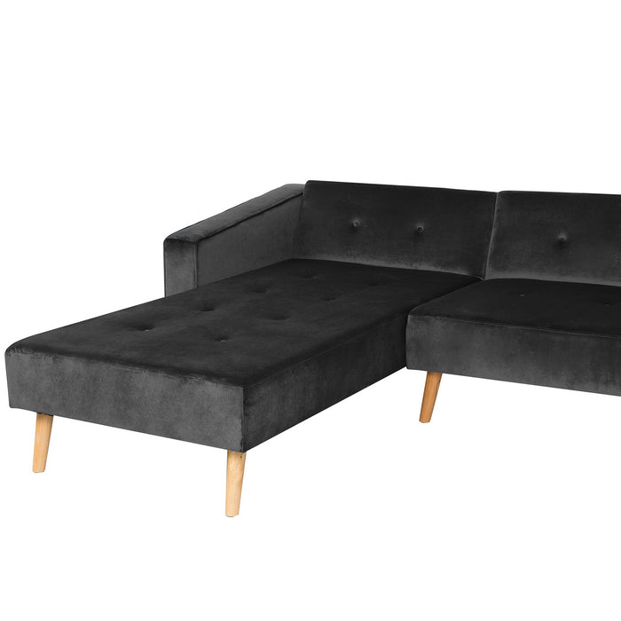 Beliani-VADSO-Hoekslaapbank-Zwart-Rechterzijde-303 cm-Fluweel