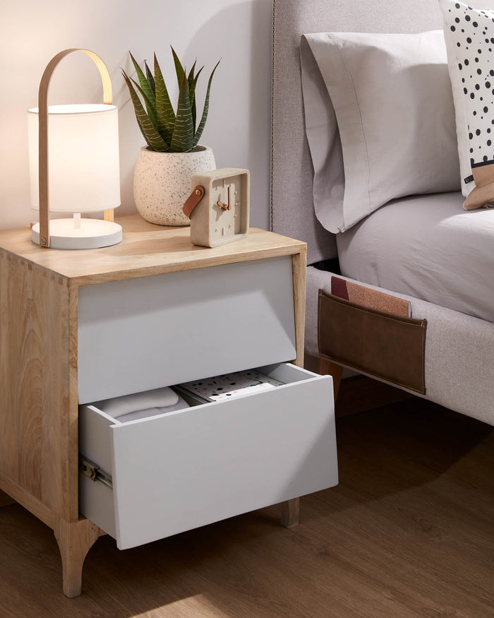 Kave Home - Dyla hoofdbord met afneembare hoes in beige, voor bedden