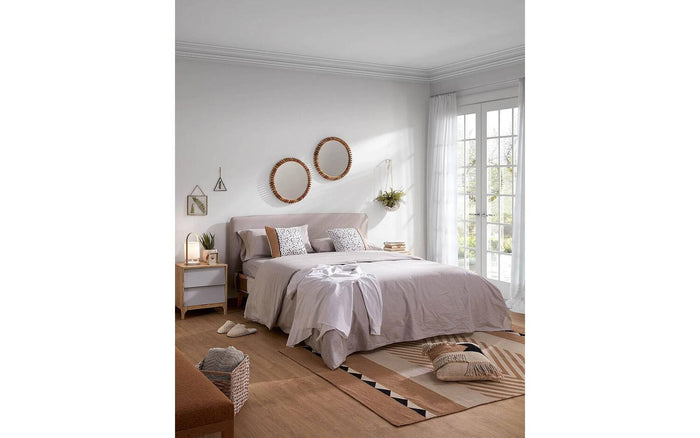 Kave Home - Dyla hoofdbord met afneembare hoes in beige, voor bedden