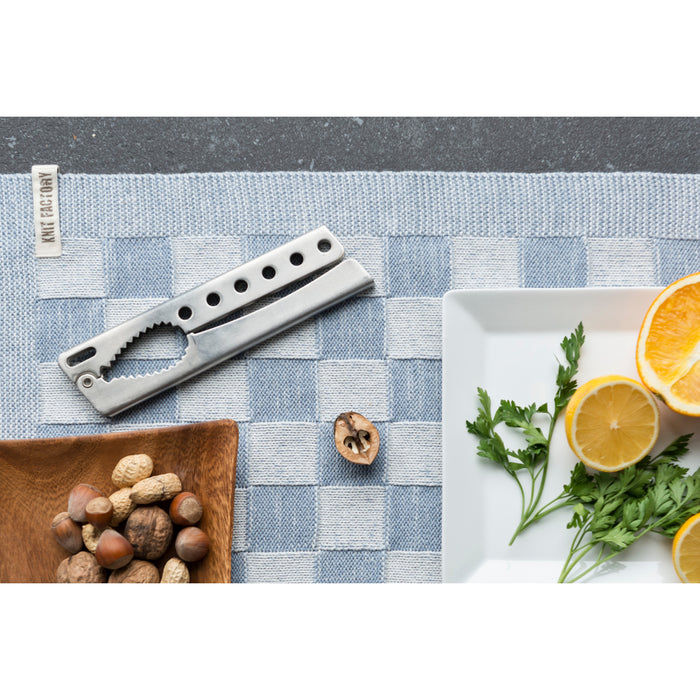 Knit Factory Gebreide Placemat  Block - Ecru|Linnen - 50x30 cm