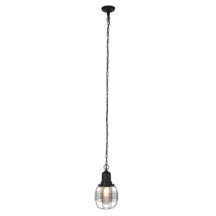 QAZQA Landelijke buiten hanglamp zwart IP44 - Guardado