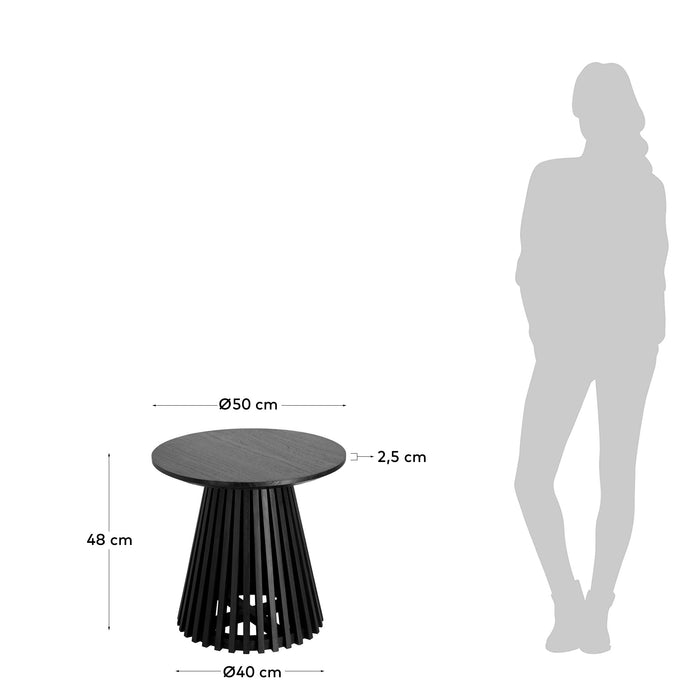 Kave Home Jeanette Bijzettafel - Ø 50 cm - Zwart
