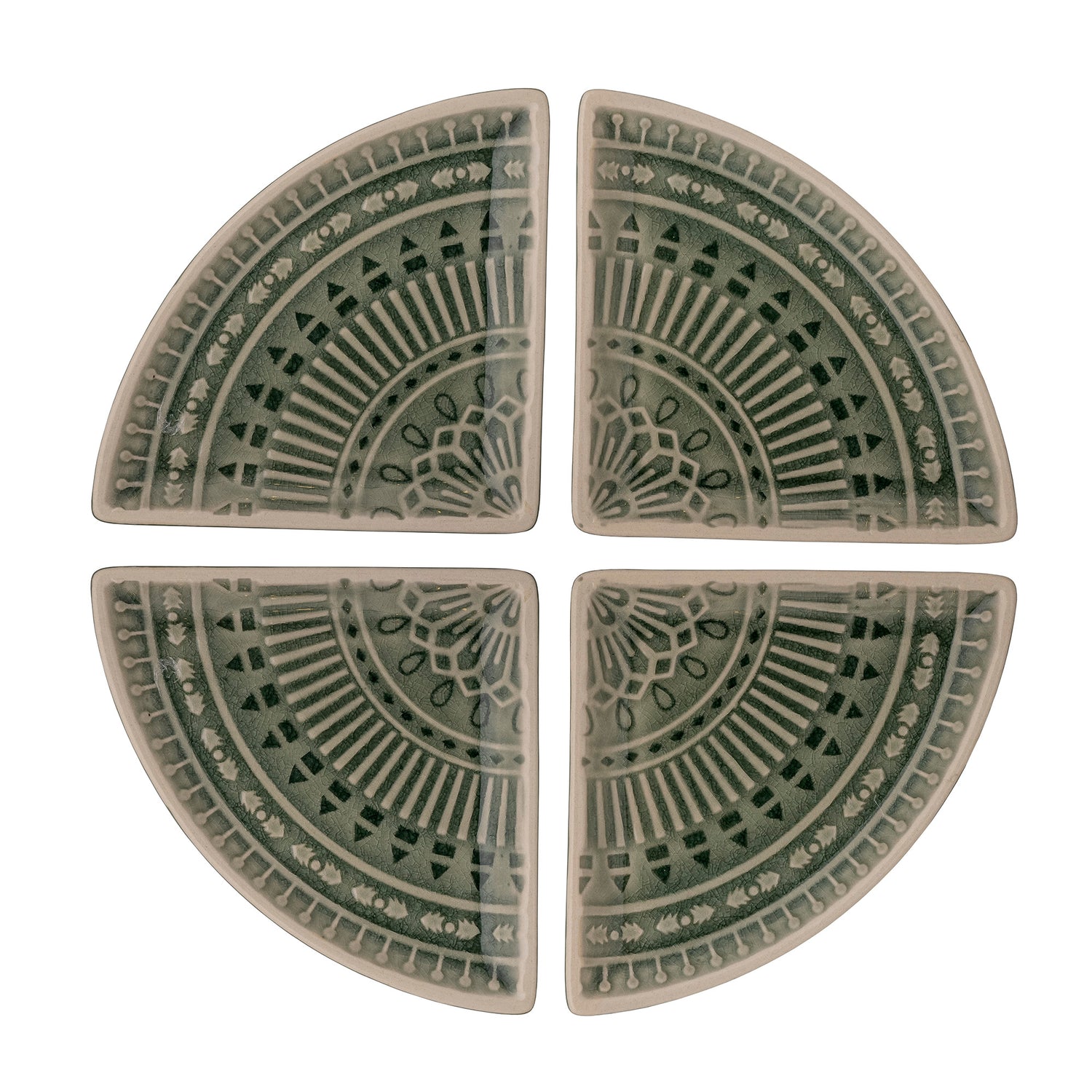 Bloomingville Rani Serveerbord - Set van 4 - Groen
