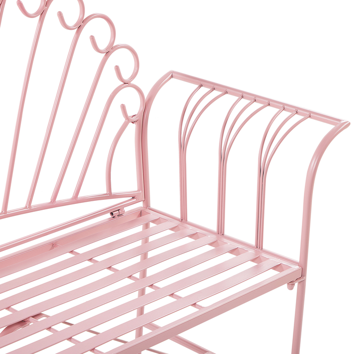 Beliani - CAVINIA - Tuinbank - Roze - Metaal