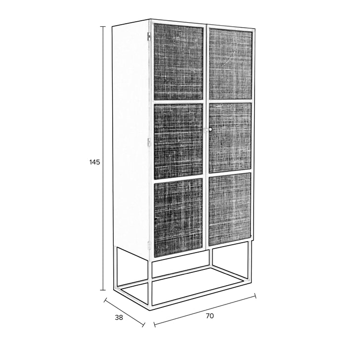 by fonQ Wave Opbergkast - H 145 x B 70 cm - Zwart