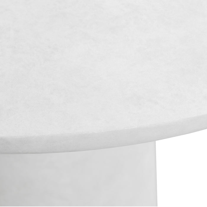 WOOOD Eettafel Damon Ø 100 cm - Betonlook Wit