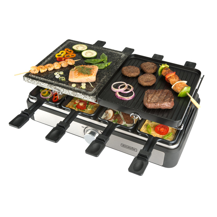 Bourgini Gourmetstel Raclette Stone Grill Plus - 8 pers.