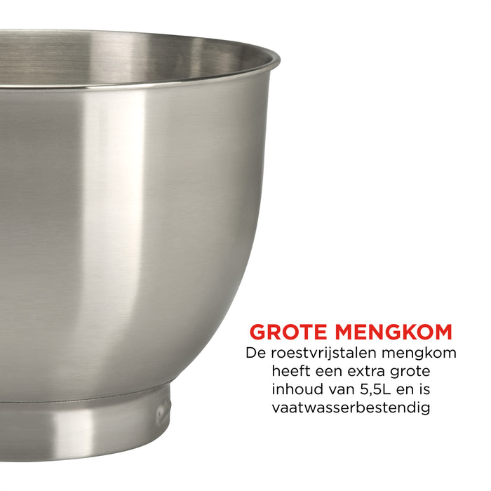 Bourgini Kitchen Chef Plus 5.5L Zwart - keukenmixer - keukenmachine