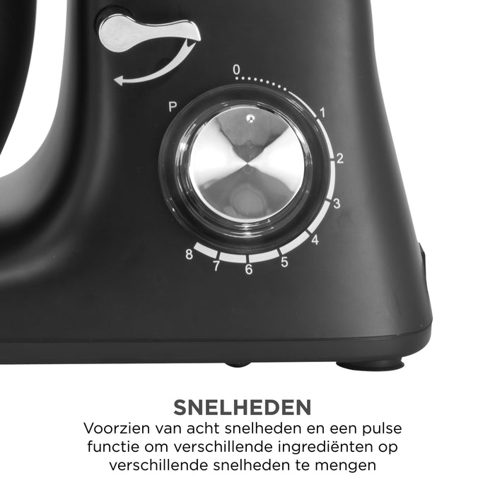 Bourgini Kitchen Chef Plus 5.5L Zwart - keukenmixer - keukenmachine