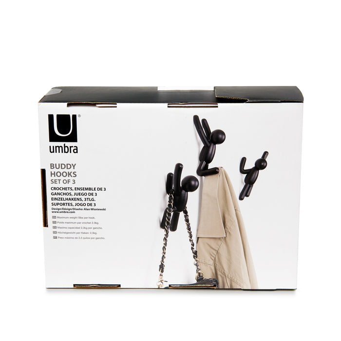 Umbra Buddy Kapstokhaken - Set van 3 - Zwart