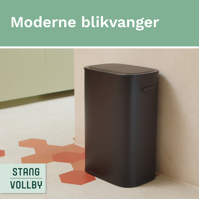 Stangvollby Kinna prullenbak met sensor - 50L - Zwart