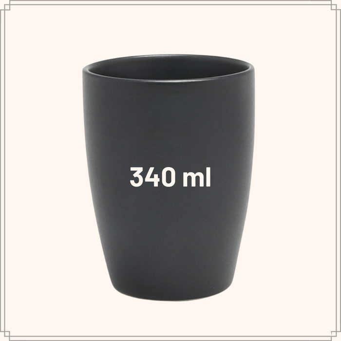 OTIX Koffiekopjes Set van 6 Koffietassen Zwart Mat 340ml Zonder Oor...