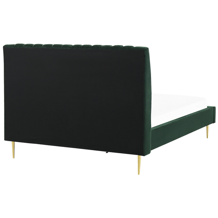 Beliani-MARVILLE -Tweepersoonsbed-Smaragdgroen-180 x 200 cm-Fluweel