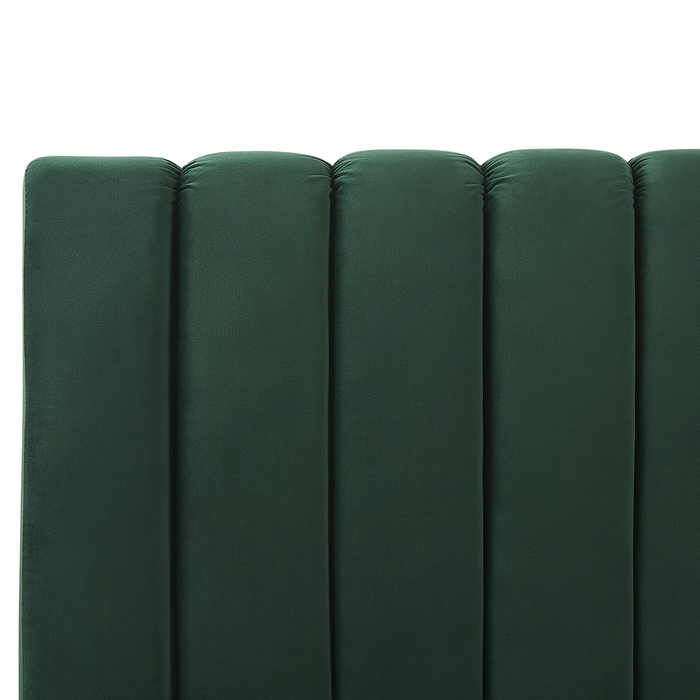 Beliani-MARVILLE -Tweepersoonsbed-Smaragdgroen-180 x 200 cm-Fluweel