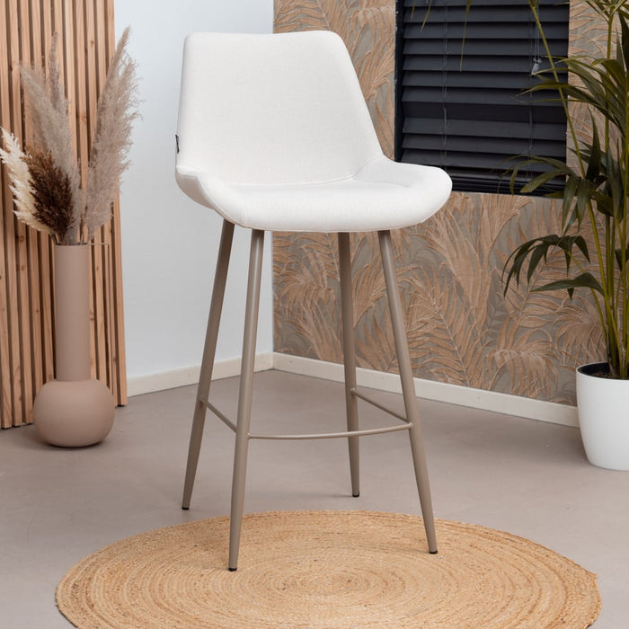 Bronx71 Scandinavische barkruk Maud gerecyclede stof off white 74 cm