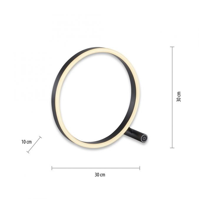 Paul Neuhaus Tafellamp Ritus Zwart Ø 30cm incl. Dimmer