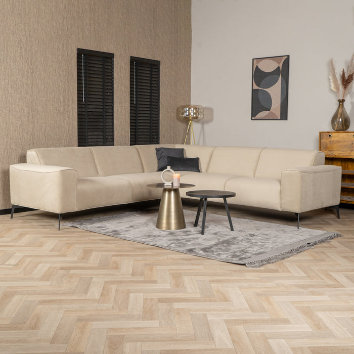 Bronx71 Velvet hoekbank Vegas beige links|rechts