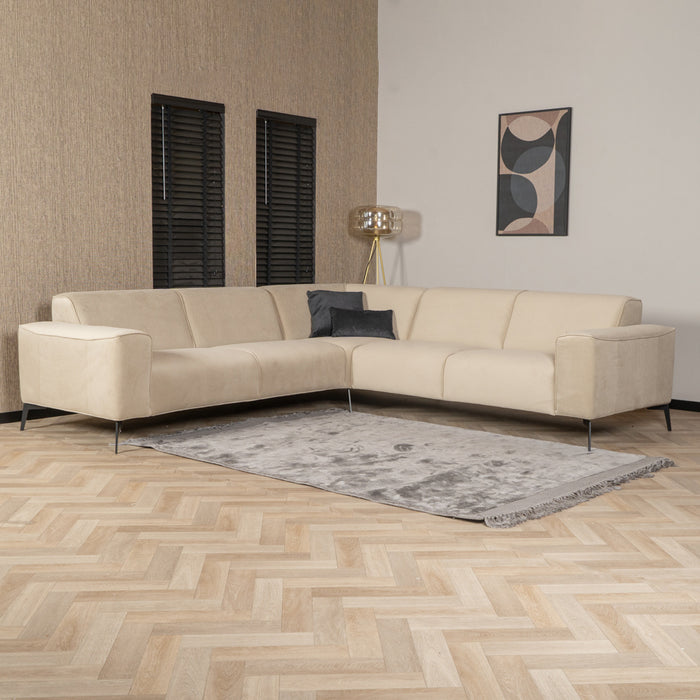 Bronx71 Velvet hoekbank Vegas beige links|rechts