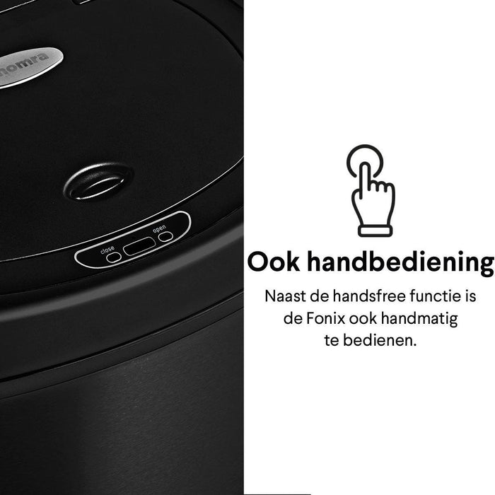 Homra FONIX Prullenbak met Sensor - 40L - Zwart