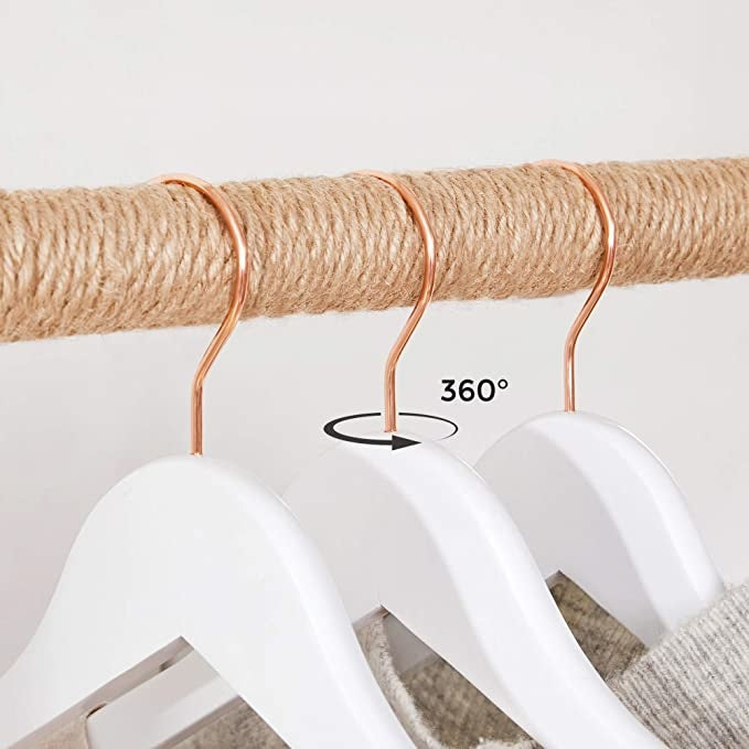 Set van 20 Massief Houten Hangers Wit | Rose Goud