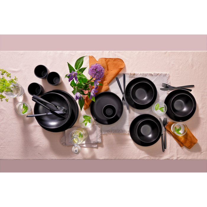 Mammoet Serviesset Moon Stoneware 6-persoons 24-delig Zwart