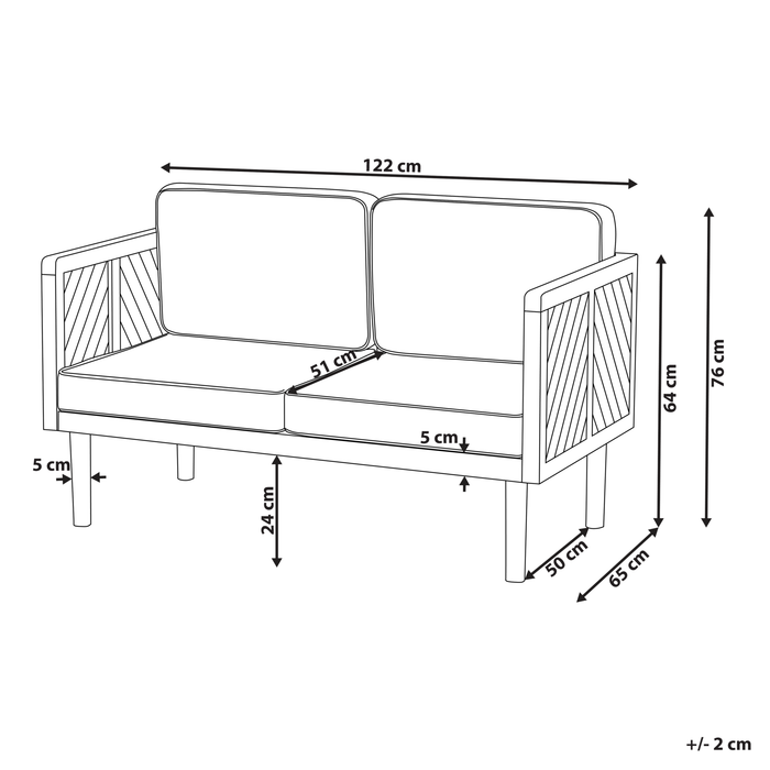 Beliani - BARATTI - Tuinbank - Lichte houtkleur - Acaciahout