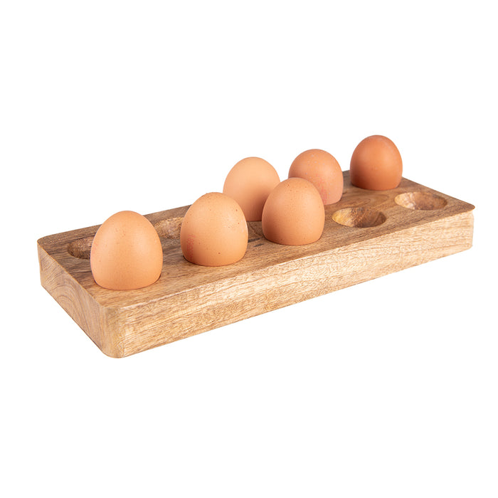 Clayre & Eef Eierhouder  30x13x2 cm Bruin Hout Rechthoek Eierrekje