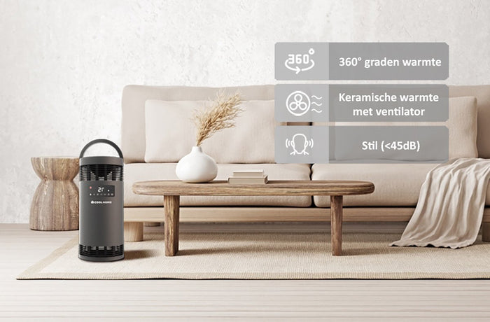 CoolHome CH22 Keramische kachel - 360º verwarming met ventilator - Ele