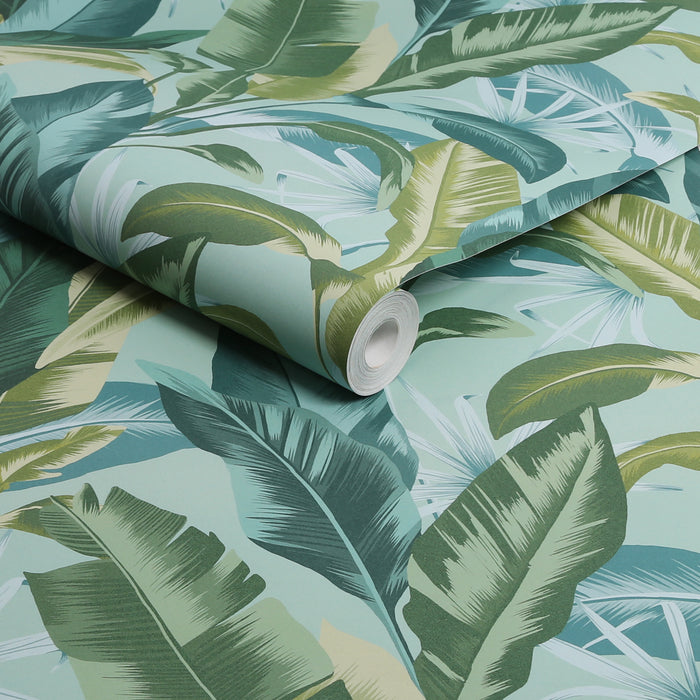 Envy vliesbehang Leaf It Out Twilight blauw|groen 10mx52 cm