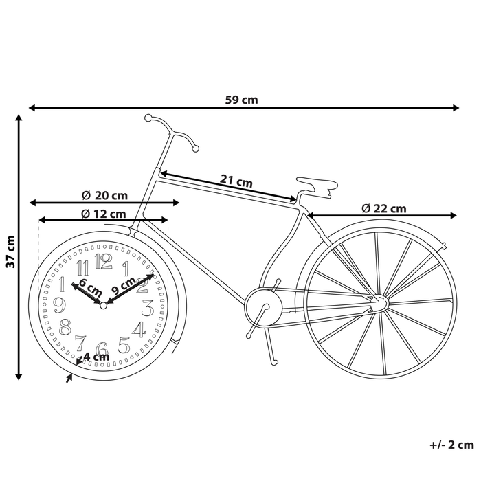 Beliani - LILLO - Klok - Zwart - Aluminium